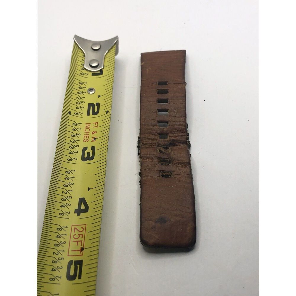 Diesel Watch Parts 2 Piece Leather Half Band Only No Clasp Brown 22mm PY203